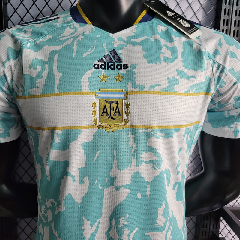 CAMISA VERSÃO PLAYER DA SELEÇÃO DA ARGENTINA 22/23 VERDE CLARO