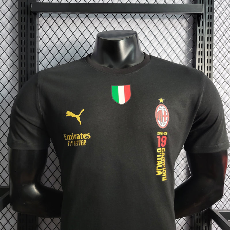 CAMISA VERSÃO PLAYER DO MILAN 23/24 PRETO EDIÇÃO ESPECIAL