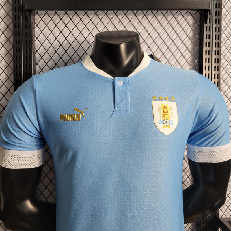 CAMISA VERSÃO PLAYER DA SELEÇÃO DO URUGUAI 22/23 AZUL