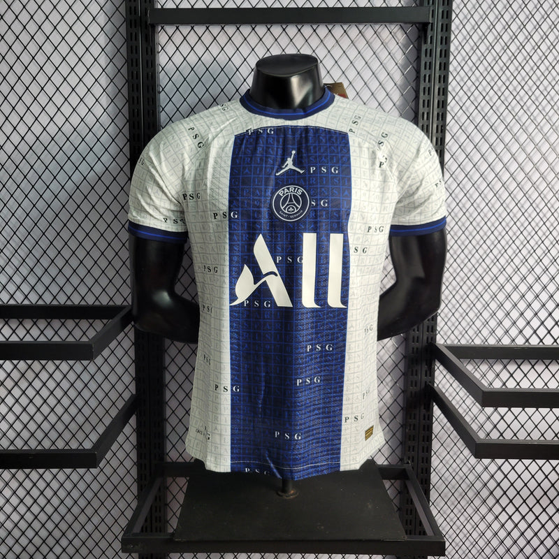 CAMISA VERSÃO PLAYER DO PARIS SAINT GERMAN 22/23 BRANCO E AZUL