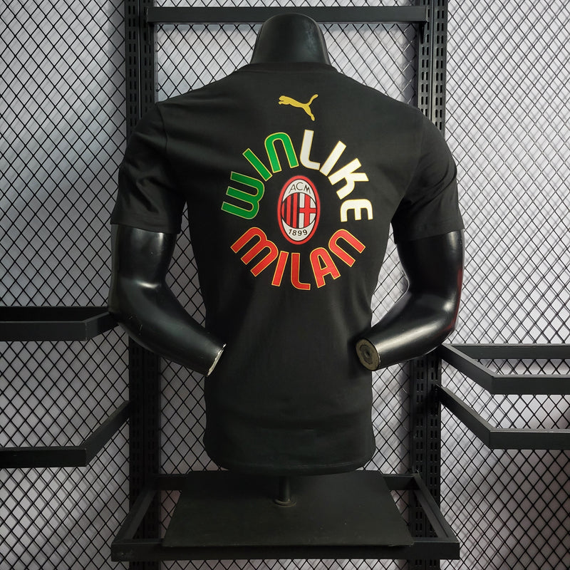 CAMISA VERSÃO PLAYER DO MILAN 23/24 PRETO EDIÇÃO ESPECIAL