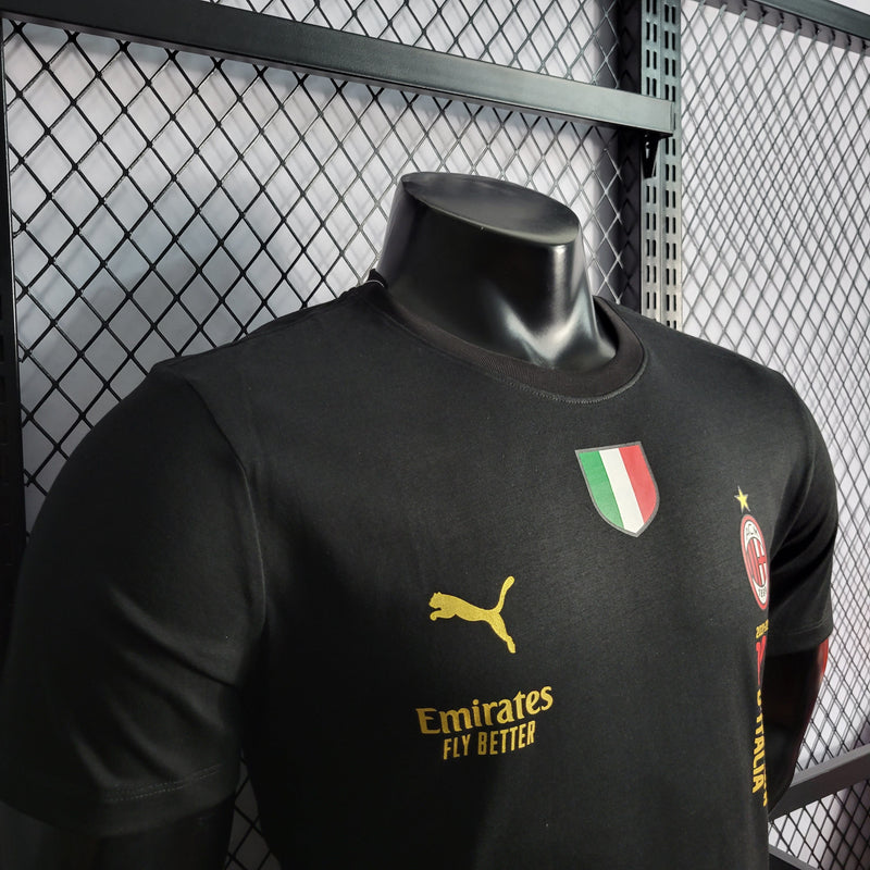 CAMISA VERSÃO PLAYER DO MILAN 23/24 PRETO EDIÇÃO ESPECIAL