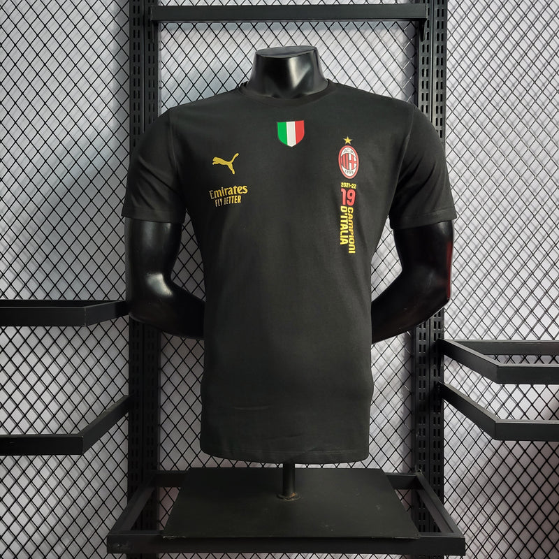 CAMISA VERSÃO PLAYER DO MILAN 23/24 PRETO EDIÇÃO ESPECIAL