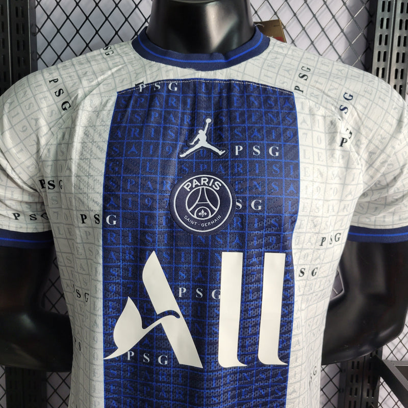 CAMISA VERSÃO PLAYER DO PARIS SAINT GERMAN 22/23 BRANCO E AZUL