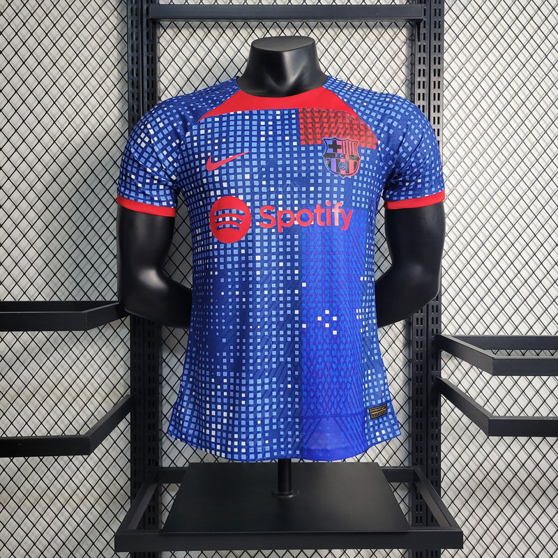 CAMISA VERSÃO PLAYER DO BARCELONA 23/24 AZUL