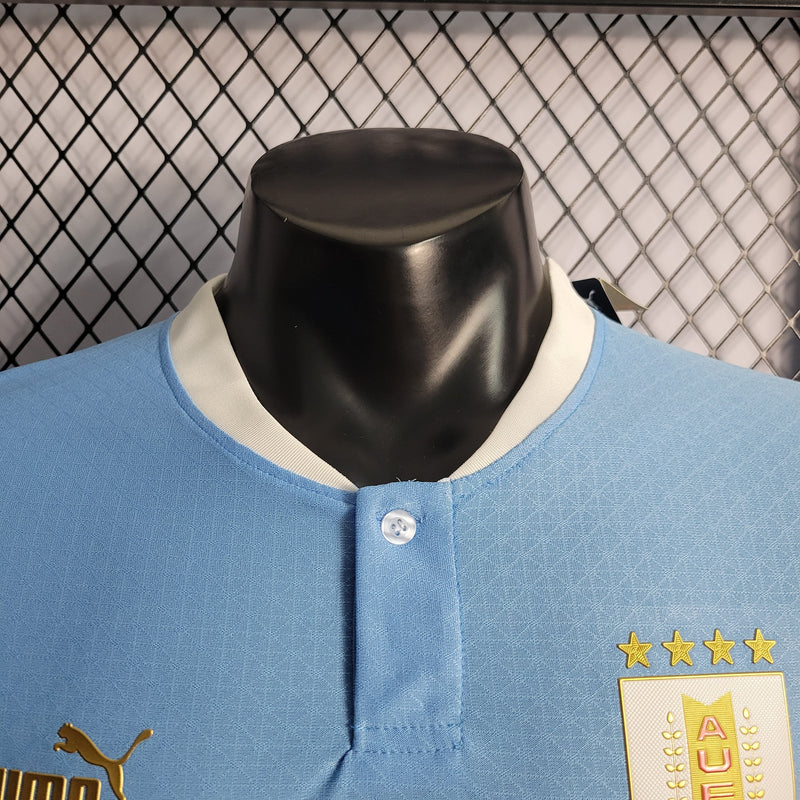 CAMISA VERSÃO PLAYER DA SELEÇÃO DO URUGUAI 22/23 AZUL