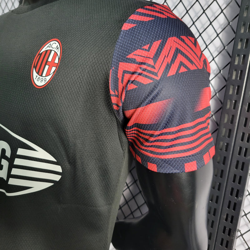 CAMISA VERSÃO PLAYER DO MILAN 23/24 PRETO