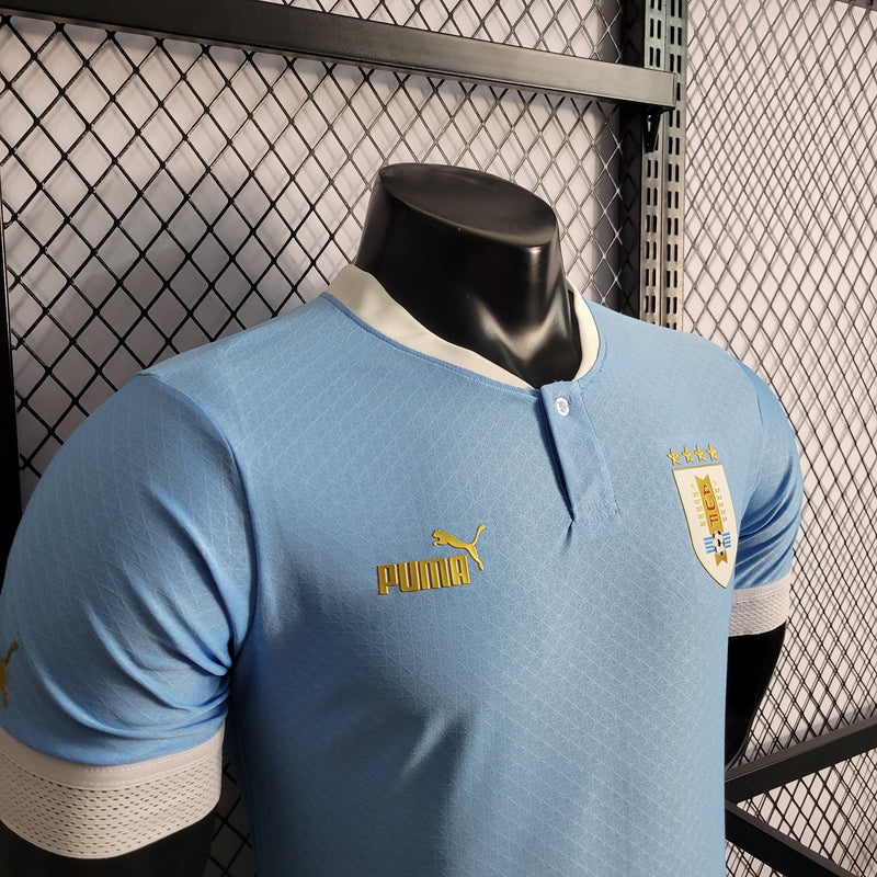 CAMISA VERSÃO PLAYER DA SELEÇÃO DO URUGUAI 22/23 AZUL