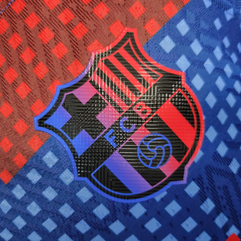 CAMISA VERSÃO PLAYER DO BARCELONA 23/24 AZUL